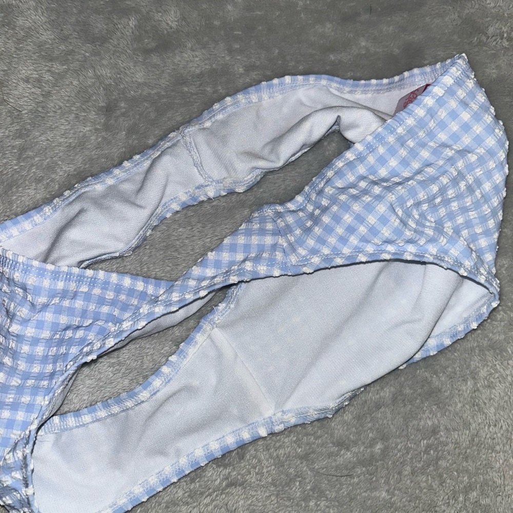 Pink Lily Light Blue Checkered Bikini - Picture 8 of 8